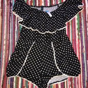 Ruffle Off Shoulder Romper NWT